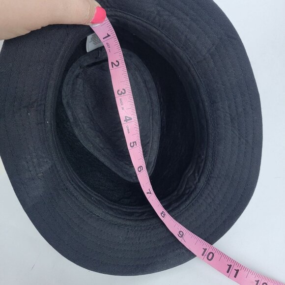 Mens Black Short Brimmed‎ Fedora Hat Cap Edgy Punk Skull Androgynous - Picture 8 of 8